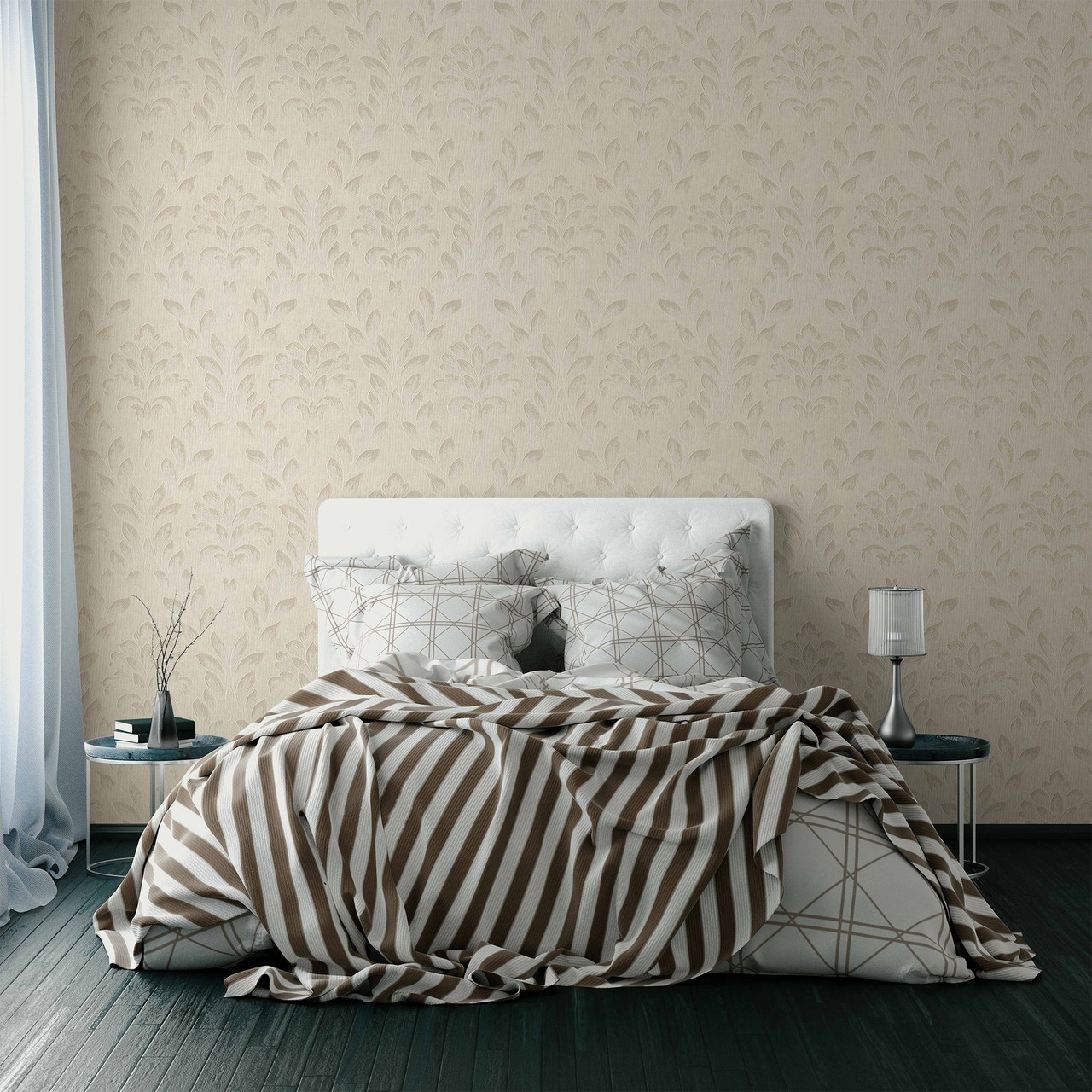 Hot Embossed wallpaper on Non-Woven Base Vinil Rima TFSH 3-1435 Light-Beige 10,05 x 1,06 m