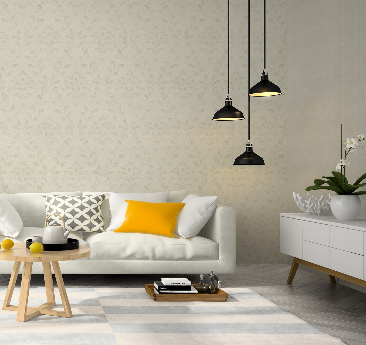 Hot Embossed wallpaper on Non-Woven Base Vinil Rima TFSH 4-1435 Gray 10,05 x 1,06 m
