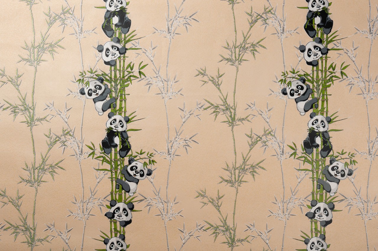 Vinyl Foam wallpaper on non-woven base Vinil Pandas DHN-1427/1 Peach 10,05 x 1,06 m