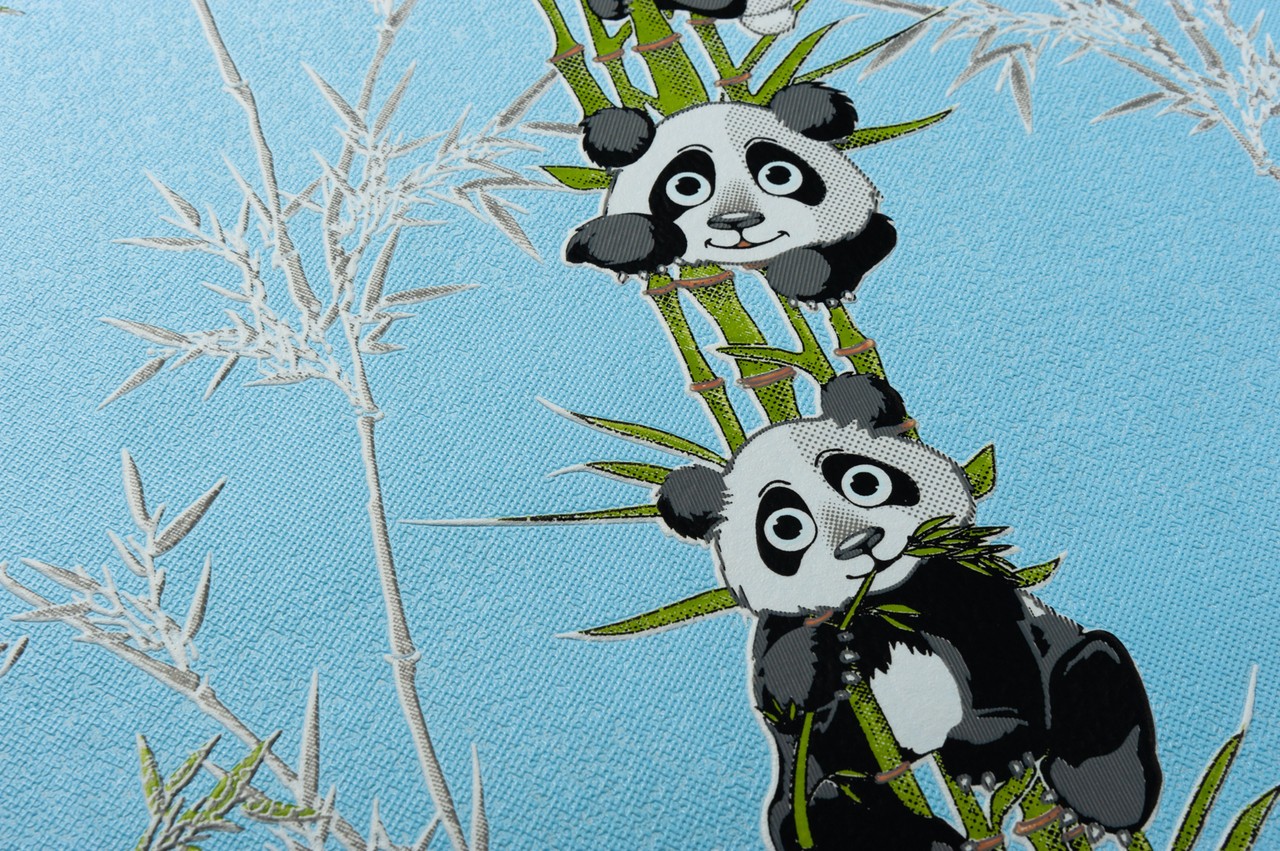 Vinyl Foam wallpaper on non-woven base Vinil Pandas DHN-1427/5 Blue 10,05 x 1,06 m