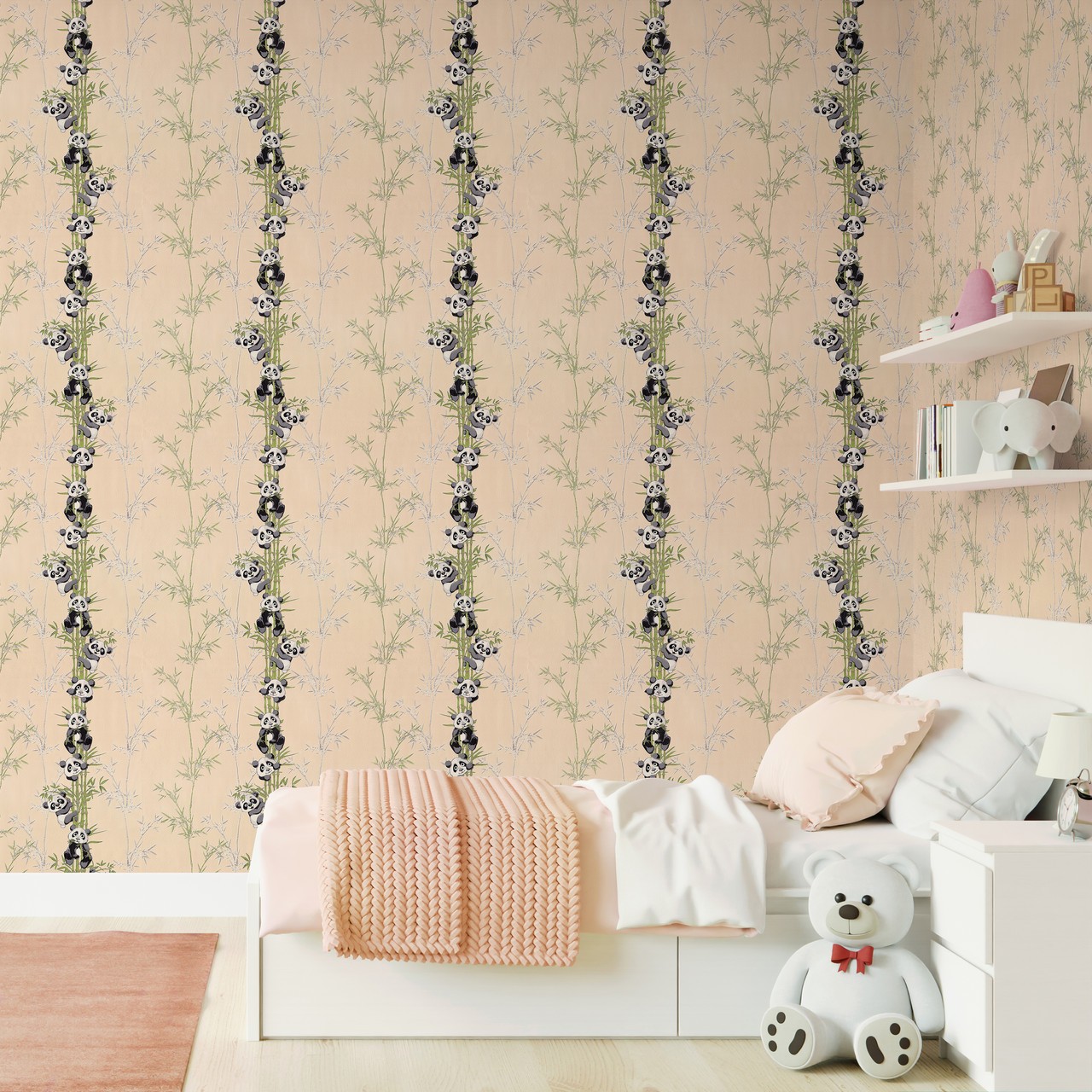 Vinyl Foam wallpaper on non-woven base Vinil Pandas DHN-1427/5 Blue 10,05 x 1,06 m