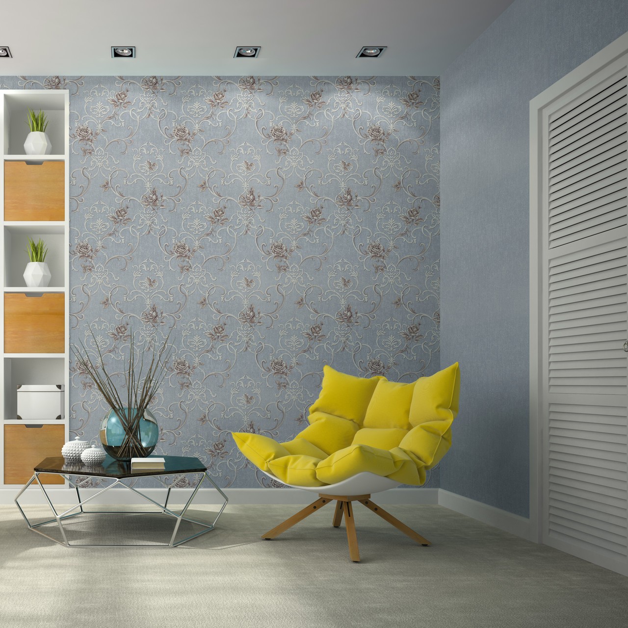 Vinyl Foam wallpaper on non-woven base Vinil Donna  DHS-1460/1 Golden Sand 10,05 x 1,06 m