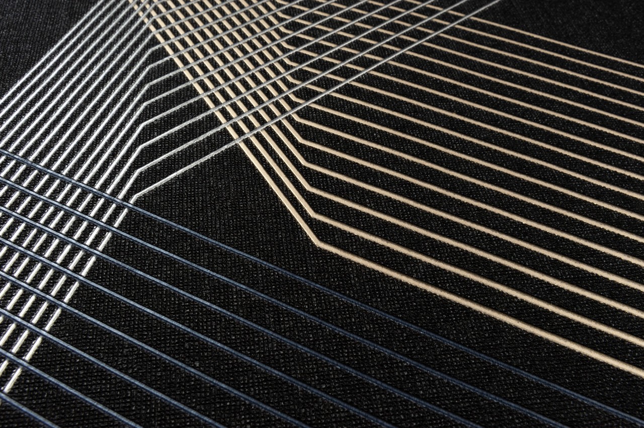 Hot Embossed wallpaper on Non-Woven Base Vinil Fringe TFSH 7-1431 Black 10,05 x 1,06 m