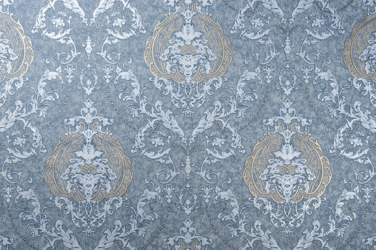 Vinyl Foam wallpaper on non-woven base Vinil Malena DHV-1484/5 Blue 10,05 x 1,06 m