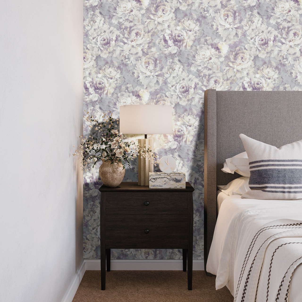 Hot Embossed wallpaper on Non-Woven Base Vinil Norwood VIP 4-1240 Gray 10,05 x 1,06 m
