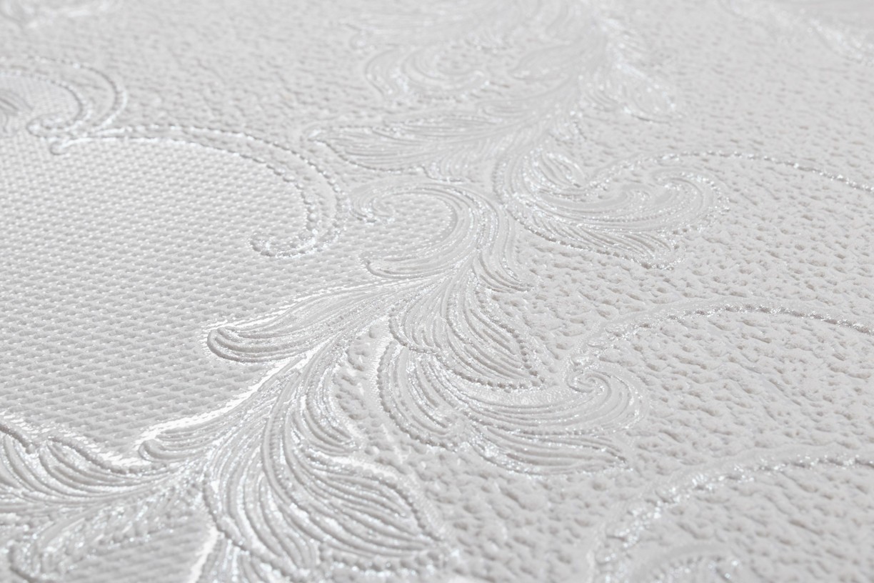 Vinyl Foam wallpaper on non-woven base Vinil Atreyu DHV-1485/1 White 10,05 x 1,06 m