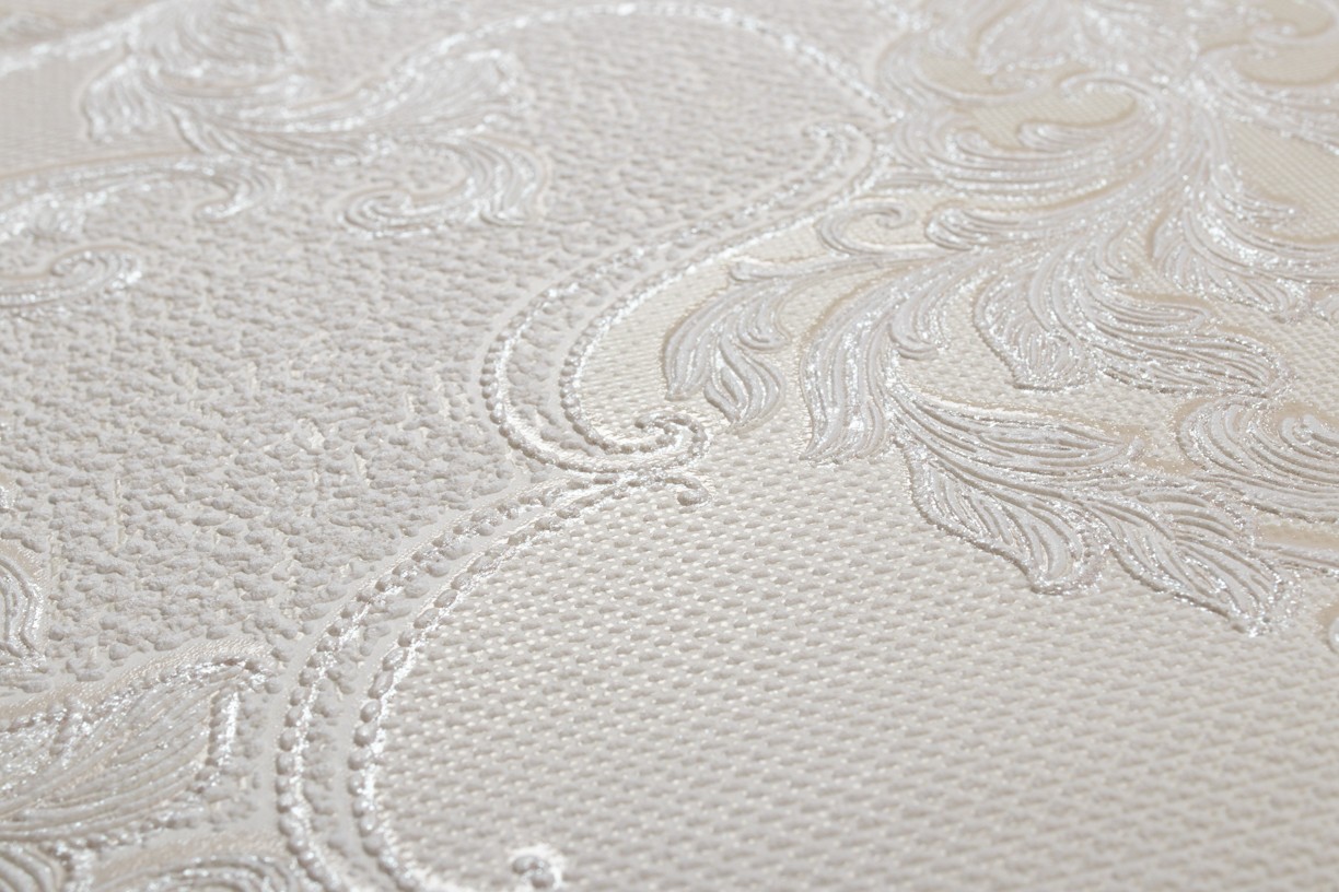 Vinyl Foam wallpaper on non-woven base Vinil Atreyu DHV-1485/3 White 10,05 x 1,06 m
