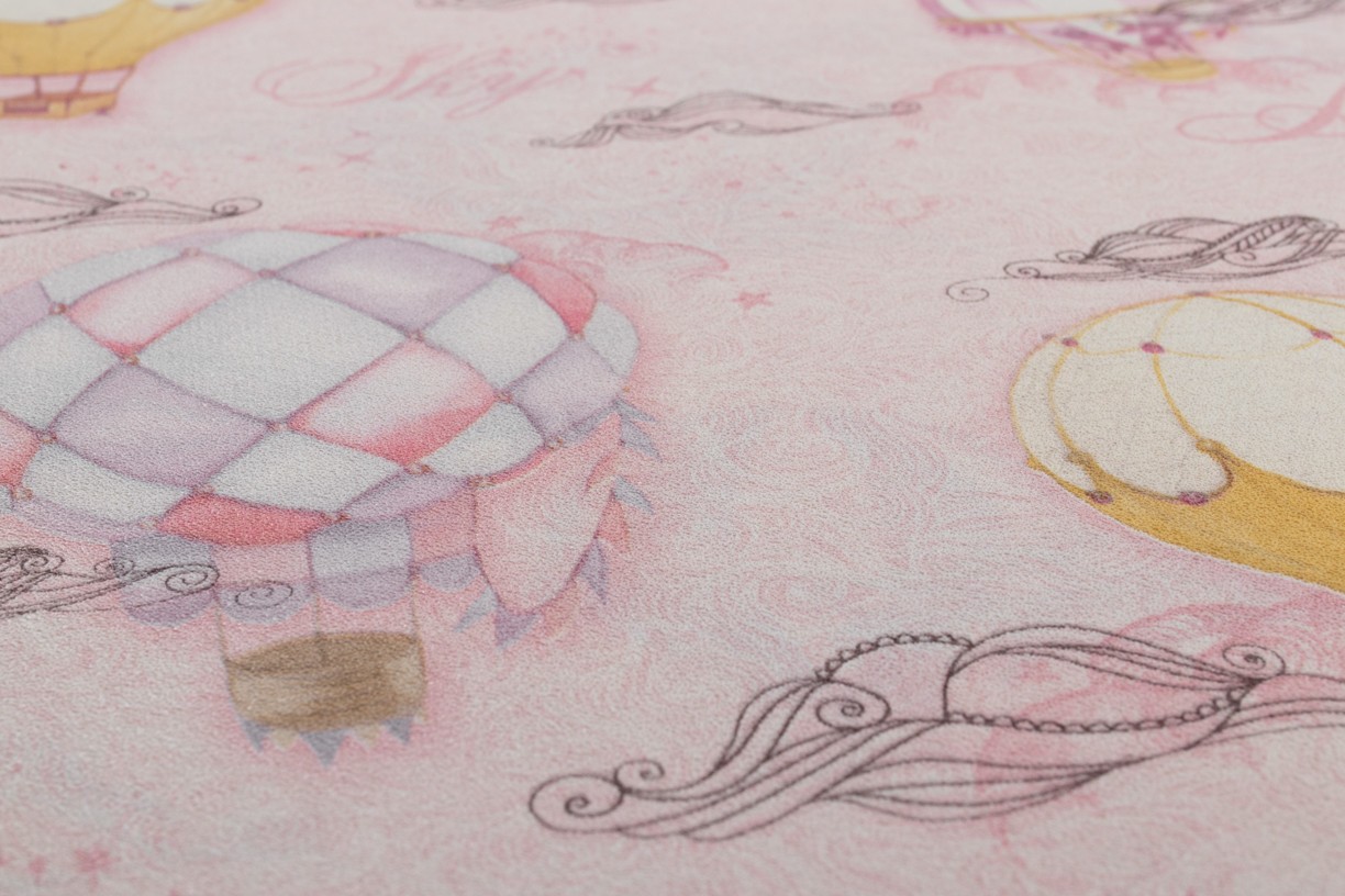 Hot Embossed wallpaper on Non-Woven Base Vinil Sky SHT 3-1537 Pink 10,05 x 1,06 m