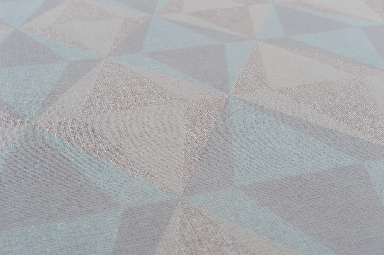 Hot Embossed wallpaper on Non-Woven Base Vinil Tiggo SHT 3-1535 Gray-Turquoise 10,05 x 1,06 m