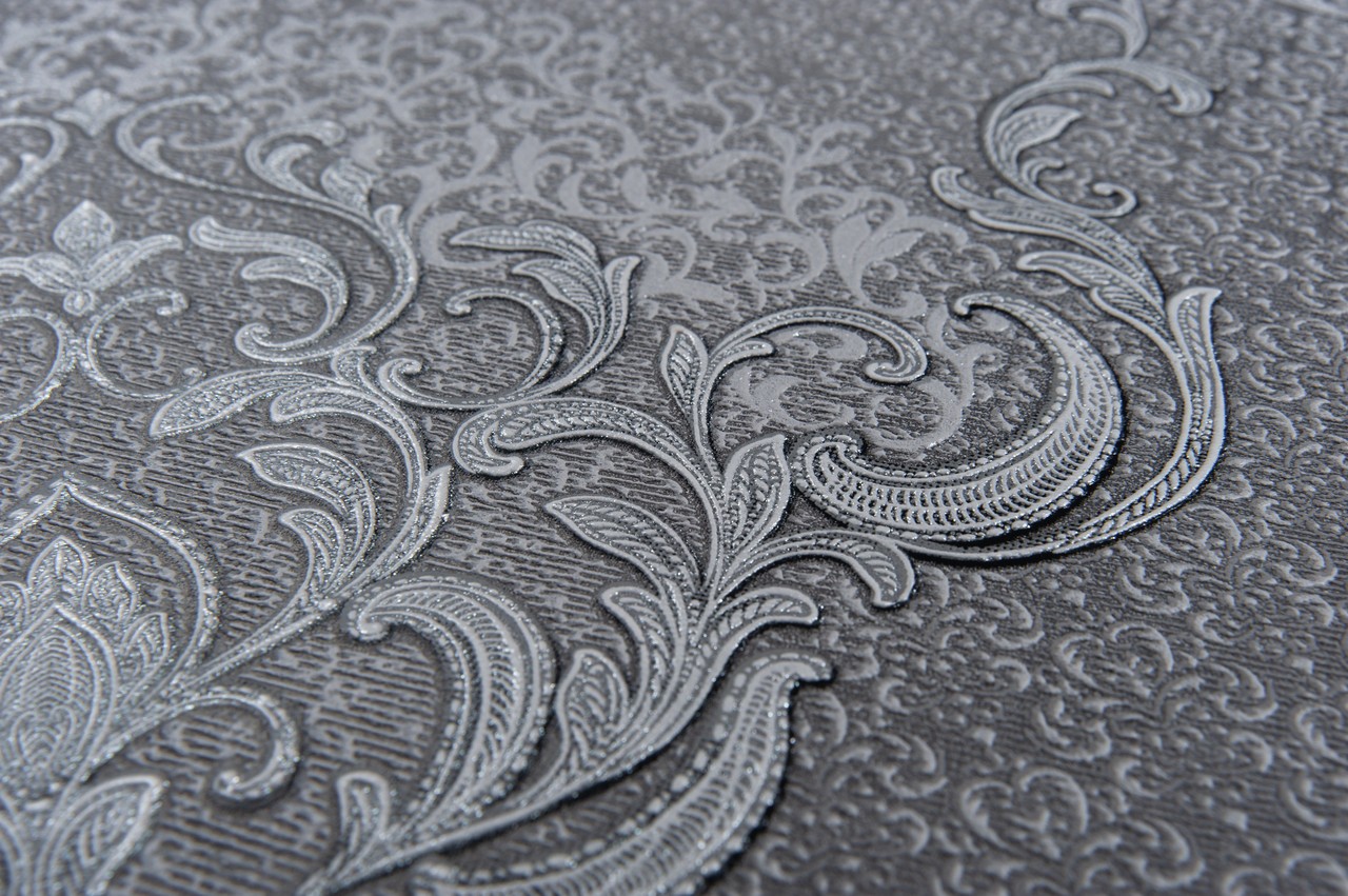 Vinyl Foam wallpaper on non-woven base Vinil Damir DHV-1486/6 Dark Gray 10,05 x 1,06 m