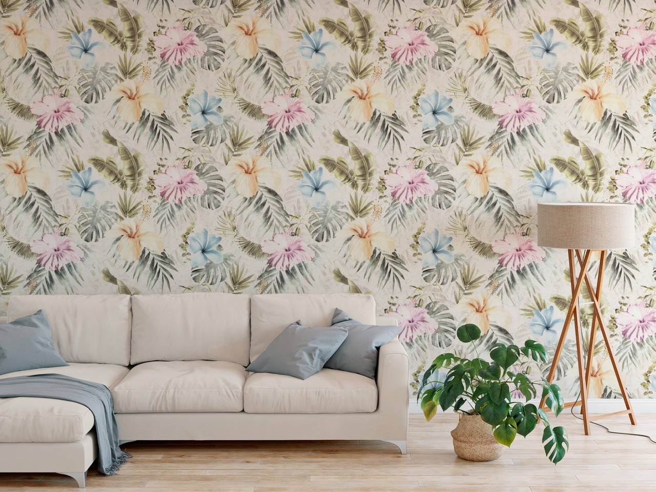 Hot Embossed wallpaper on Non-Woven Base Vinil Paradise SHT 1-1562 Light Pink Gray 10,05 x 1,06 m