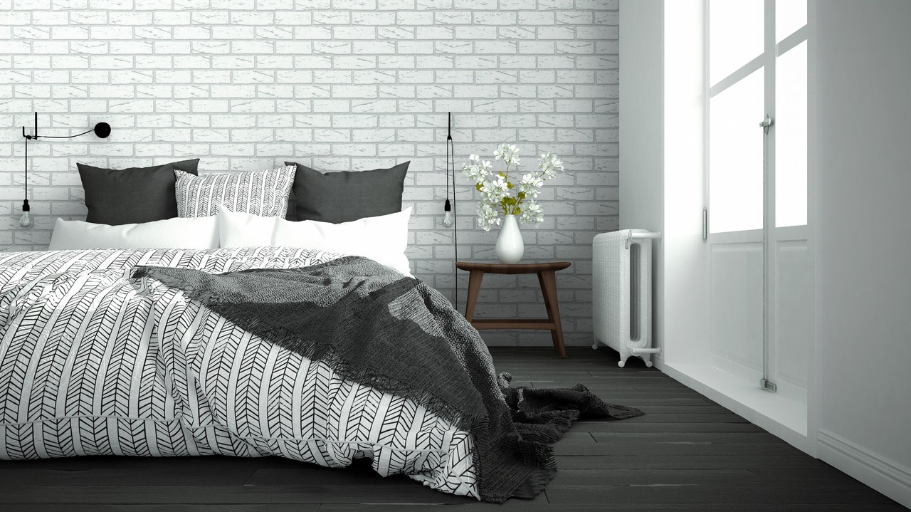 Vinyl Foam wallpaper on non-woven base Vinil Saman DHV-1488/2 Gray-White 10,05 x 1,06 m