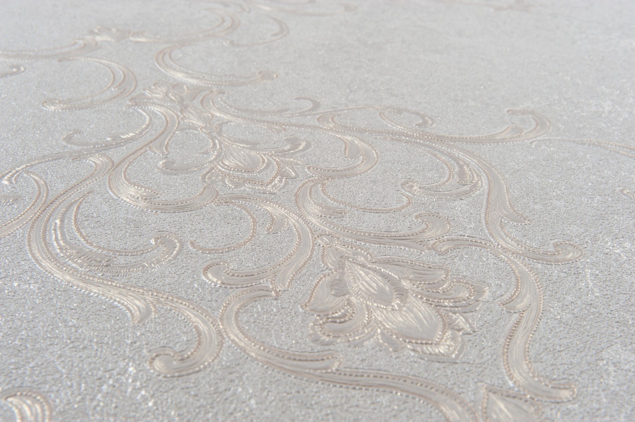 Hot Embossed wallpaper on Non-Woven Base Vinil Persia PVIP 2-0874 White 10,05 x 1,06 m