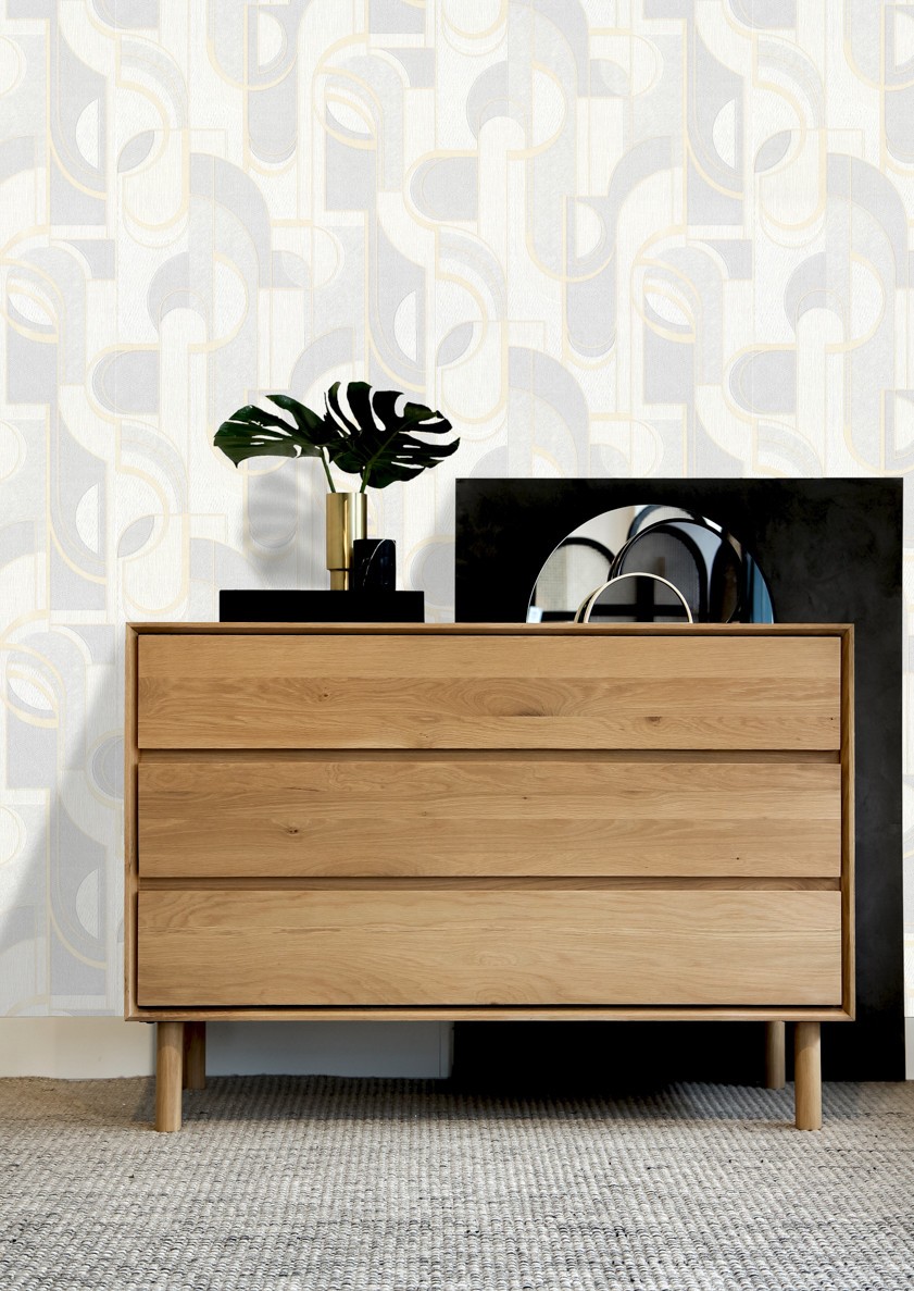 Hot Embossed wallpaper on Non-Woven Base Vinil Lion TFSH 2-1432 Beige 10,05 x 1,06 m