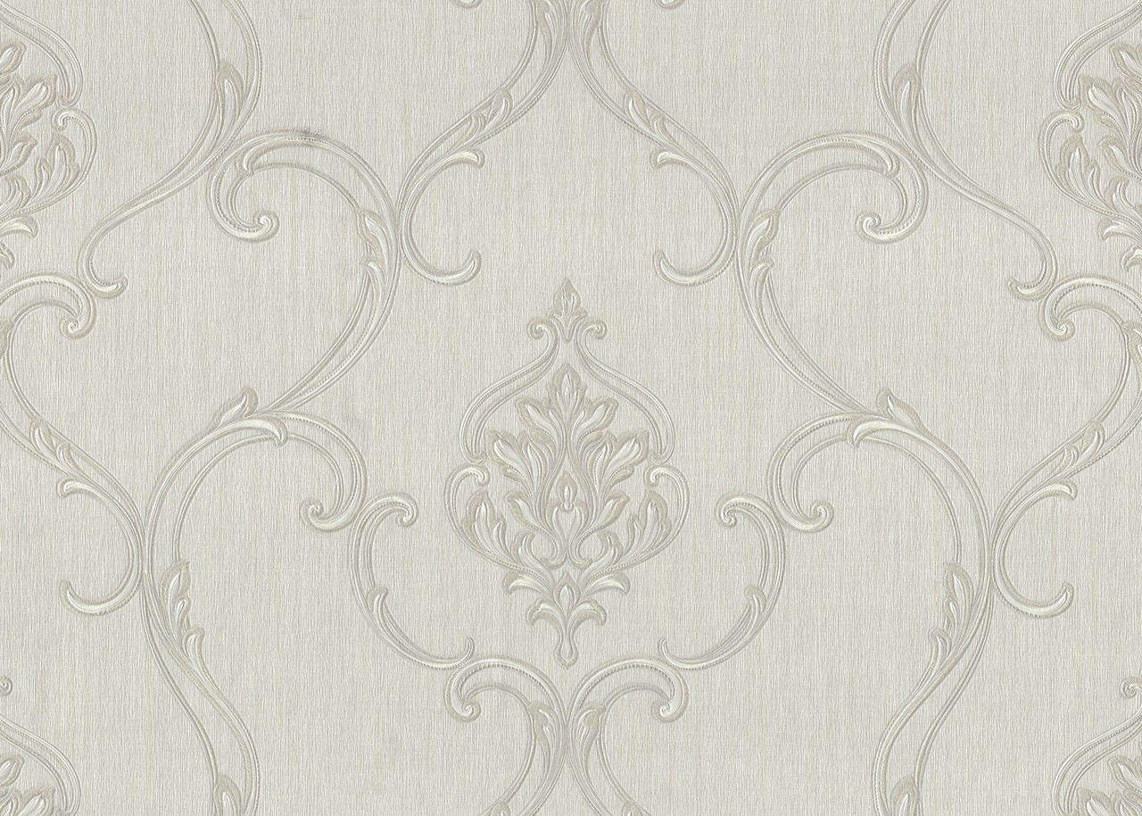 Hot Embossed wallpaper on Non-Woven Base Vinil Vensan PVIP 2-1571 White 10,05 x 1,06 m