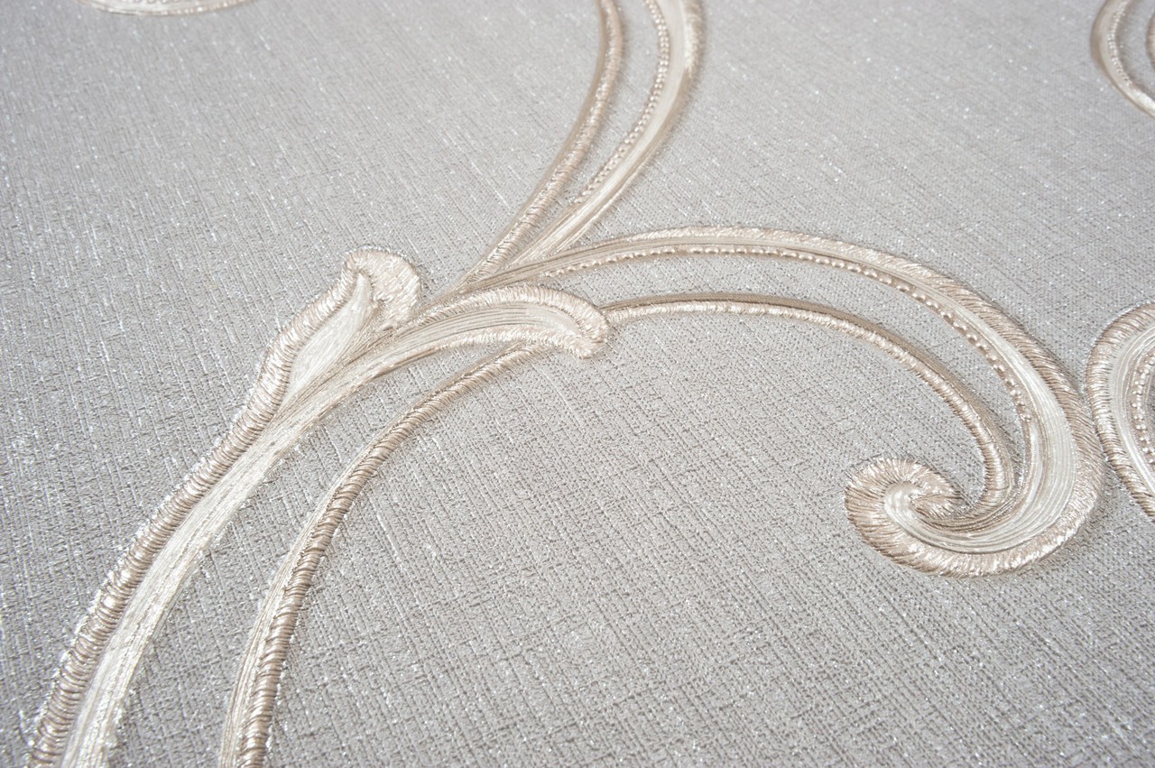 Hot Embossed wallpaper on Non-Woven Base Vinil Vensan PVIP 7-1571 Gray-Brown 10,05 x 1,06 m