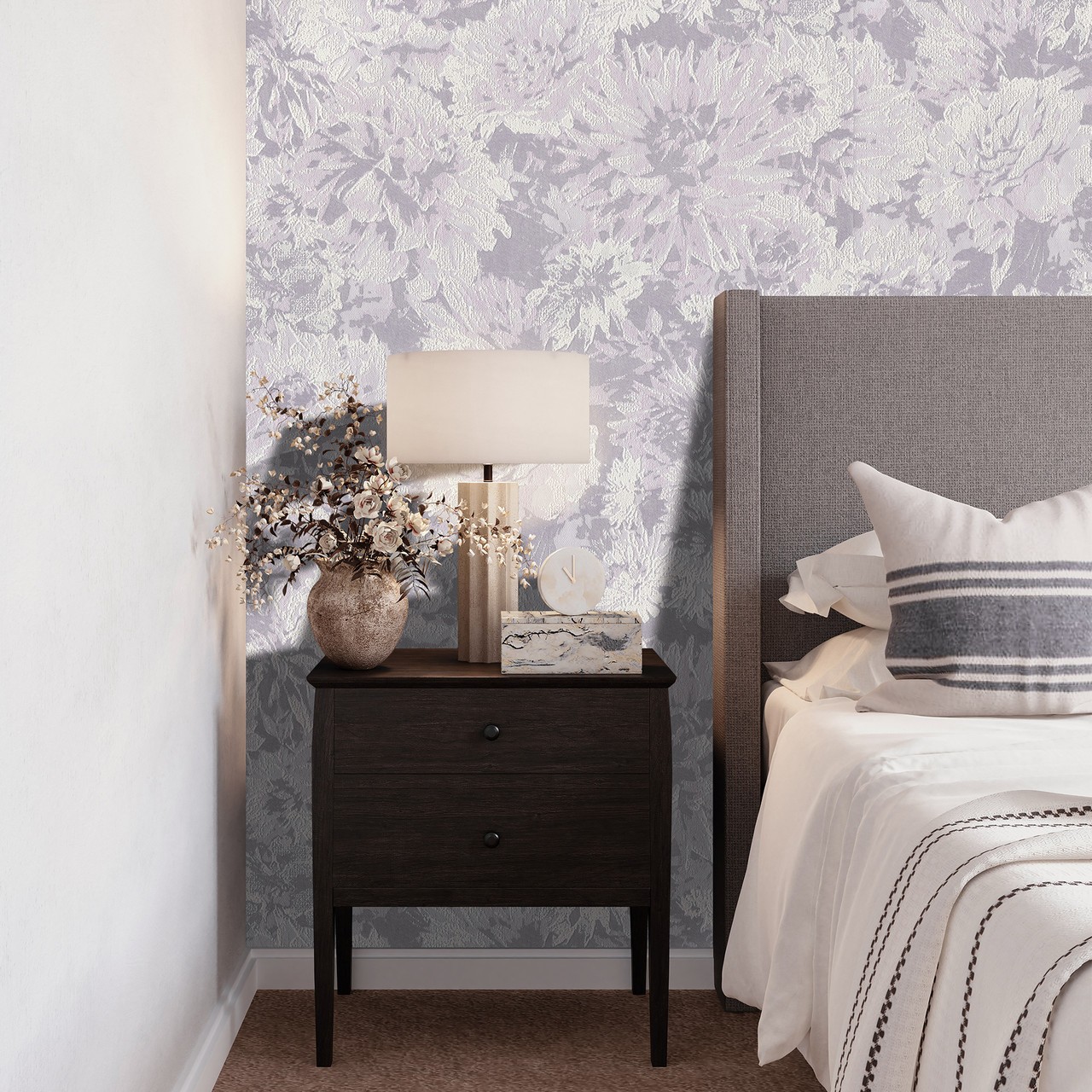 Vinyl Foam wallpaper on non-woven base Vinil Asteria  DHS-1479/3 Gray Blue 10,05 x 1,06 m