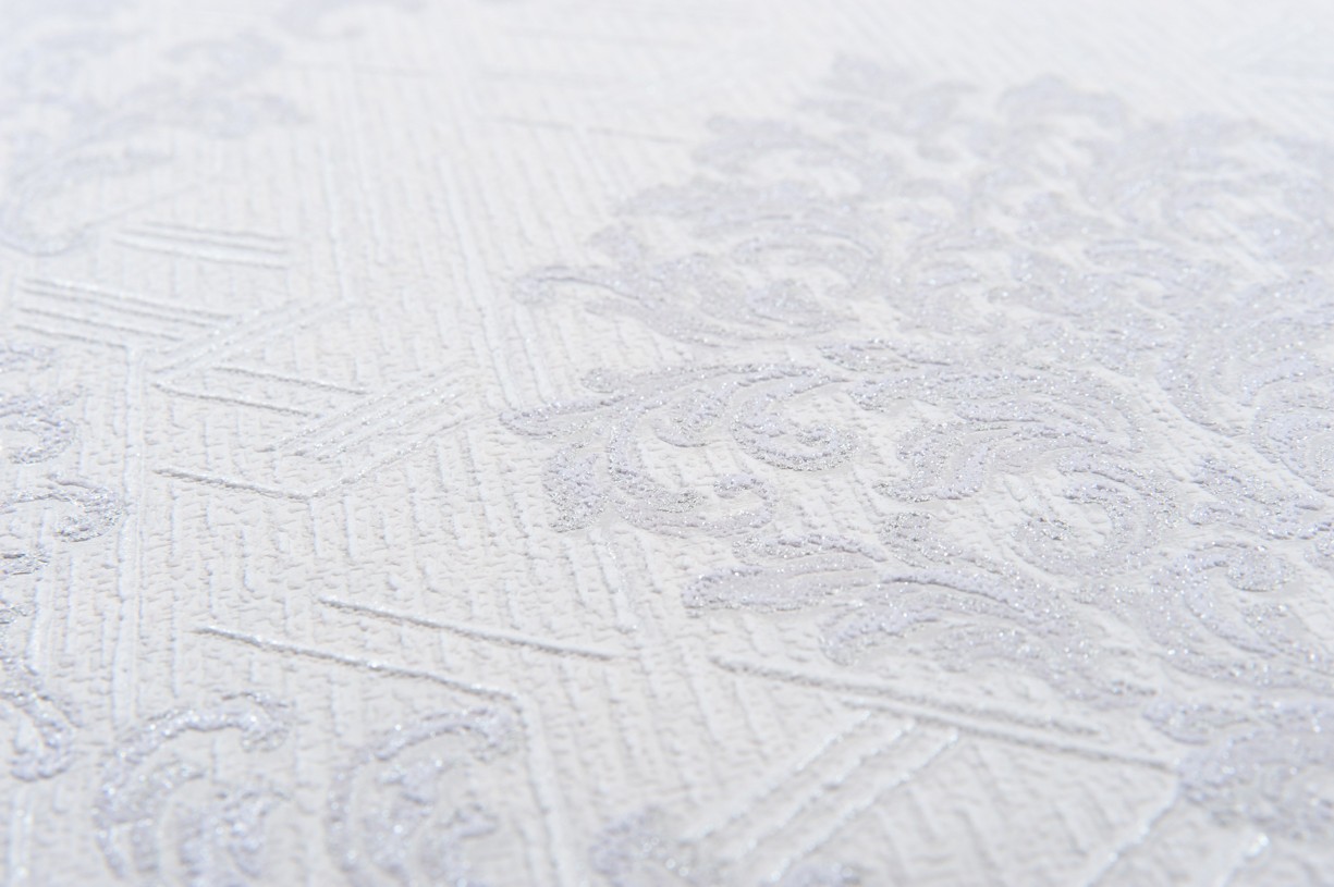 Vinyl Foam wallpaper on non-woven base Vinil Shamani DHV-1489/3 White 10,05 x 1,06 m