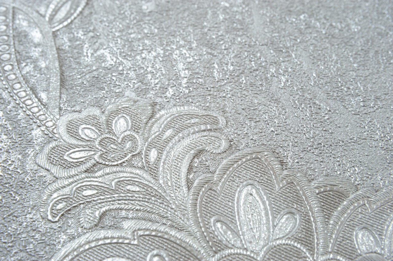 Hot Embossed wallpaper on Non-Woven Base Vinil Alanya PVIP 5-1572 Light-Gray 10,05 x 1,06 m