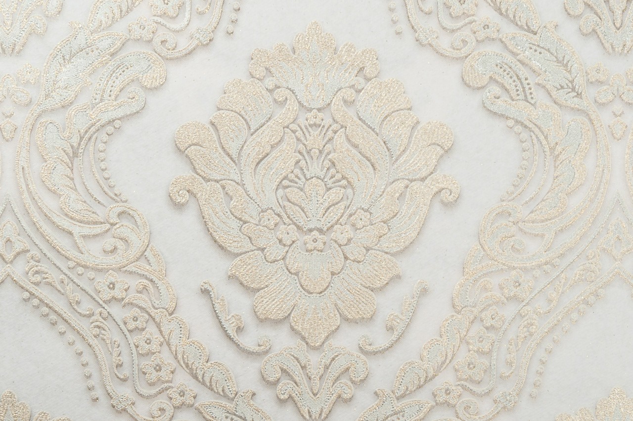 Vinyl Foam wallpaper on non-woven base Vinil CHARLOTTE KFV 5-1621 Light-Silver-Golden 10,05 x 1,06 m