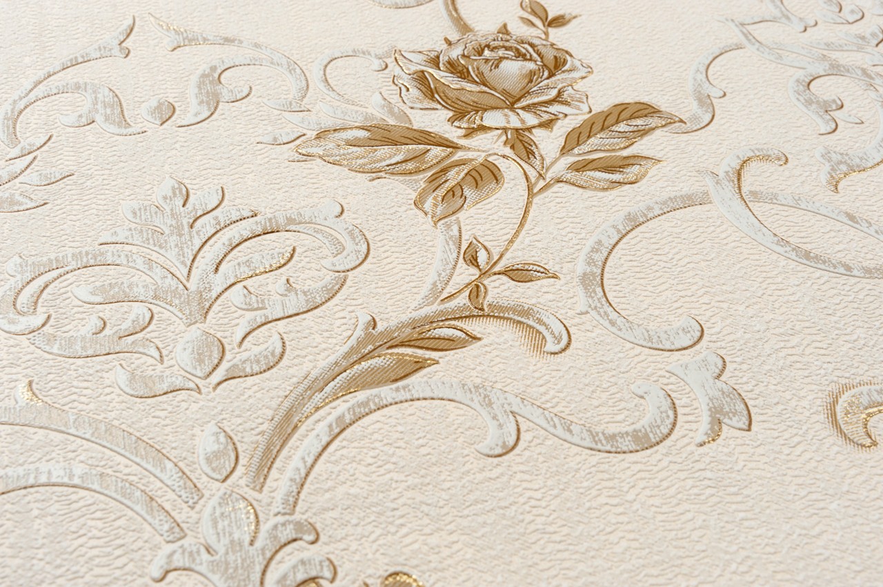 Vinyl Foam wallpaper on non-woven base Vinil Donna KFS 1-1528 Golden Sand 10,05 x 0,53 m