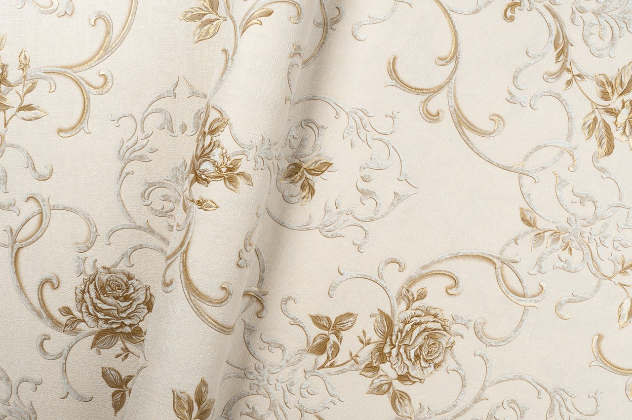 Vinyl Foam wallpaper on non-woven base Vinil Donna KFS 1-1528 Golden Sand 10,05 x 0,53 m