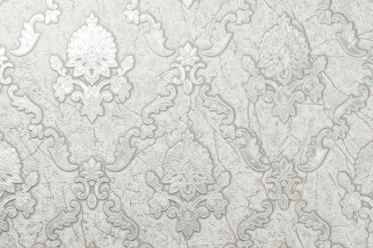 Vinyl Foam wallpaper on non-woven base Vinil Klein KFS 4-1525 Light-Gray-Silver 10,05 x 0,53 m