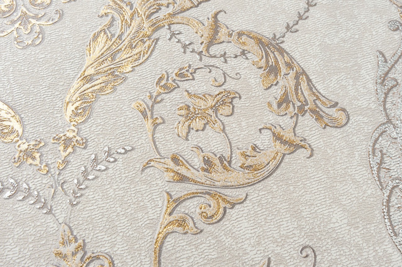 Vinyl Foam wallpaper on non-woven base Vinil Malena KFV 2-1629 Gray-Brown 10,05 x 0,53 m