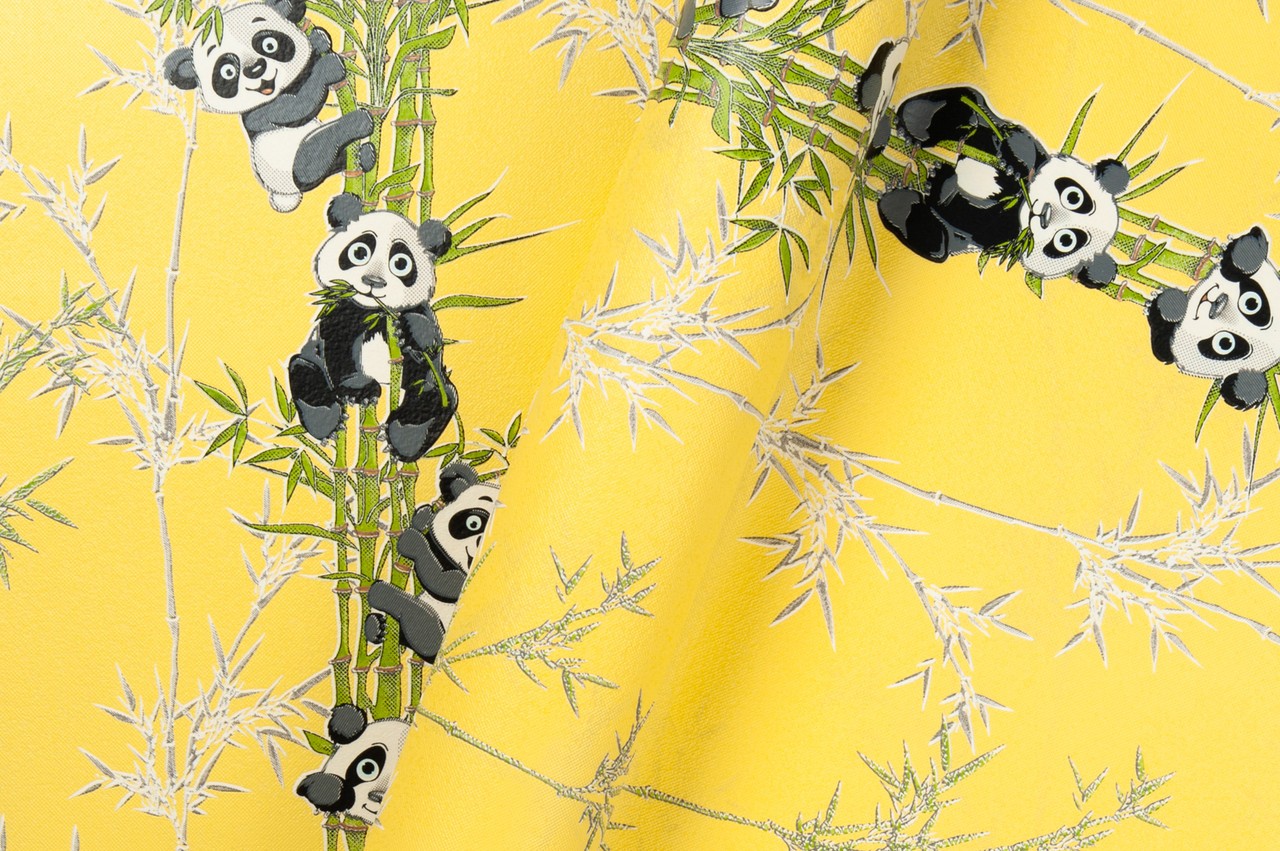 Vinyl Foam wallpaper on non-woven base Vinil Pandas KFP 4-1517 Yellow 10,05 x 0,53 m