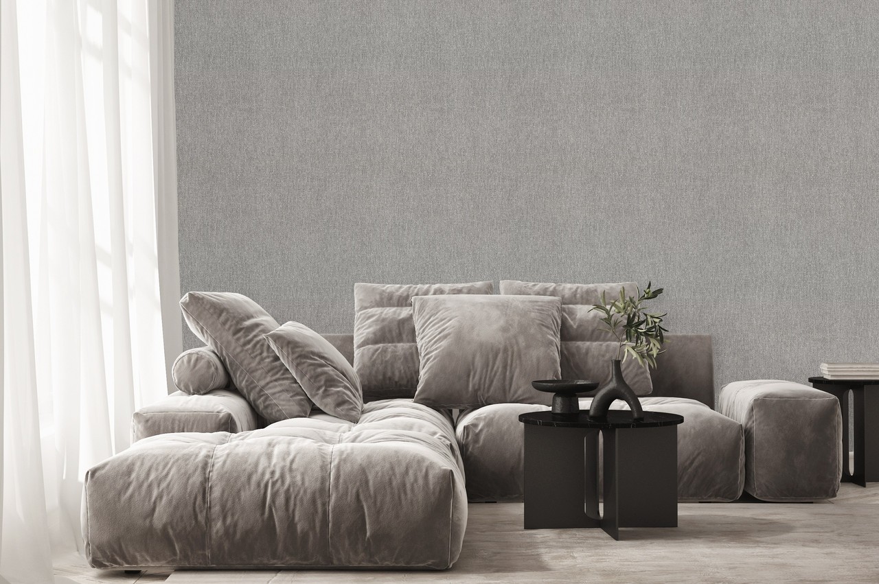 Hot Embossed wallpaper on Non-Woven Base Vinil Jute SHT 4-1555 Gray-White 10,05 x 1,06 m
