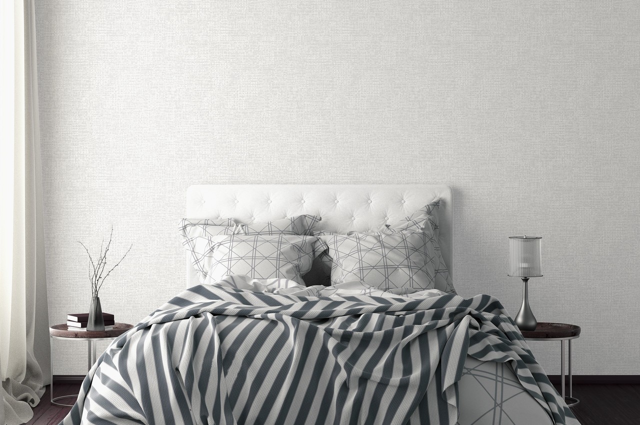 Hot Embossed wallpaper on Non-Woven Base Vinil Ostin TFSH 1-1437 Gray-White 10,05 x 1,06 m