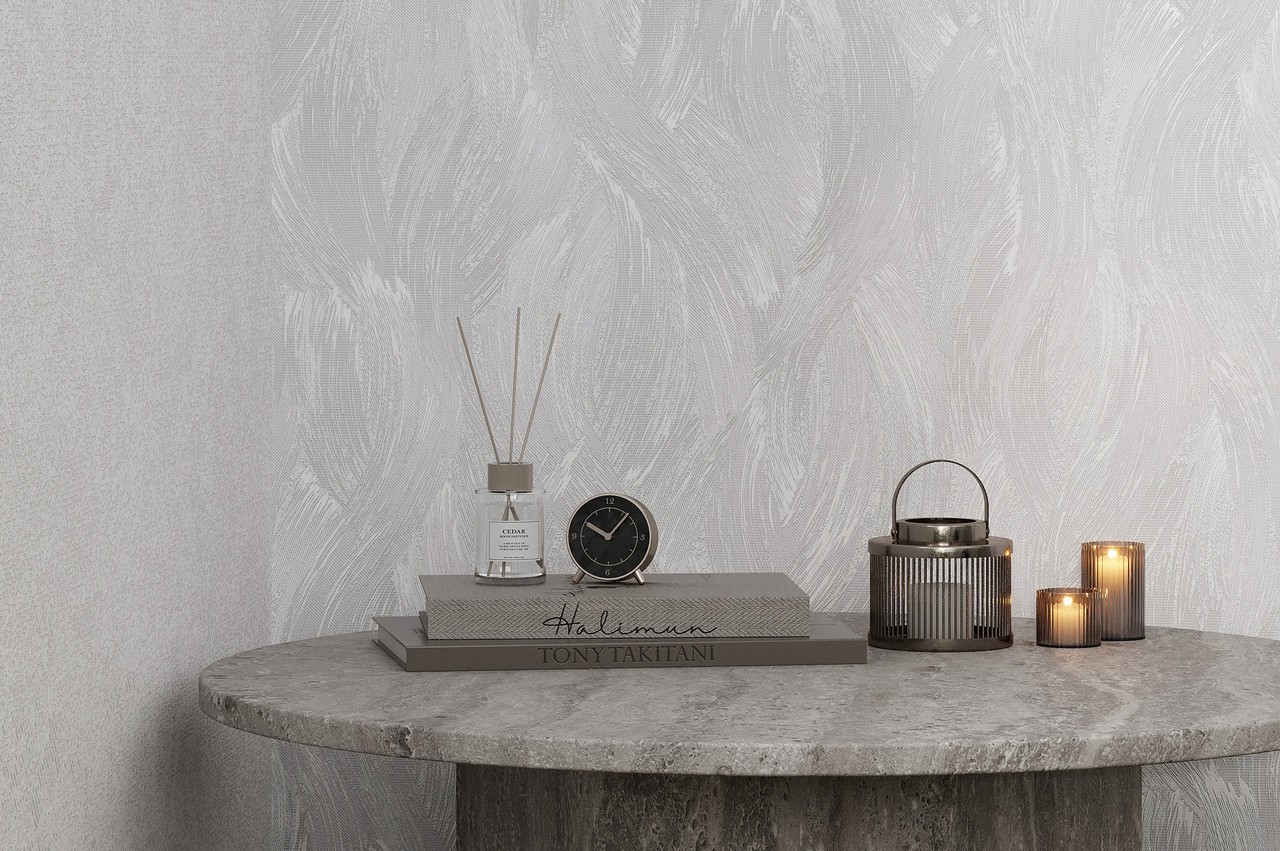 Vinyl Foam wallpaper on non-woven base Vinil Aqua DHV-1595/2 Light-Gray 10,05 x 1,06 m