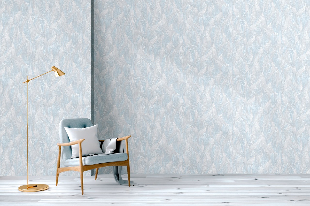 Vinyl Foam wallpaper on non-woven base Vinil Aqua DHV-1595/2 Light-Gray 10,05 x 1,06 m