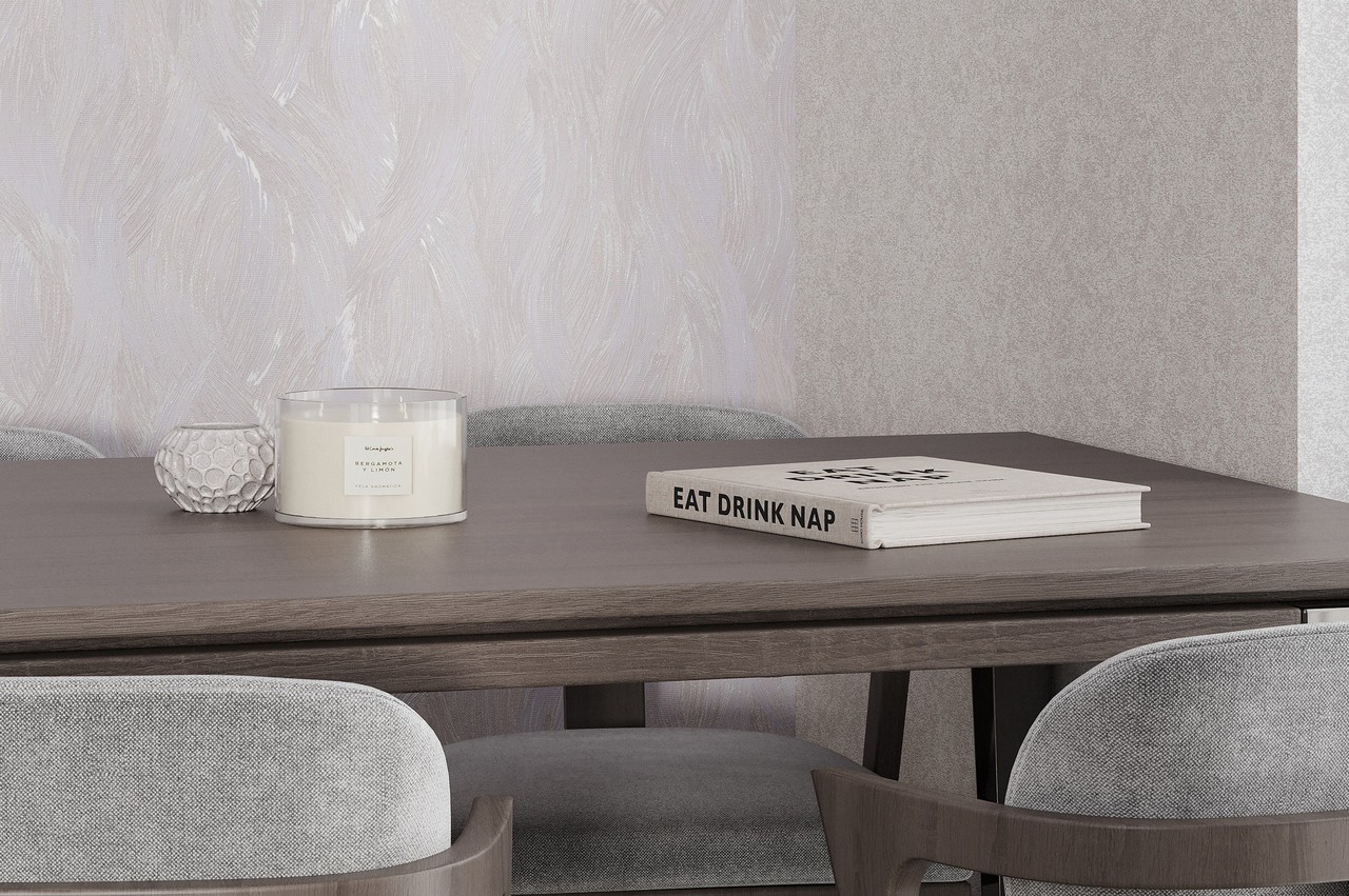 Vinyl Foam wallpaper on non-woven base Vinil Aqua DHV-1595/3 Cold-Beige 10,05 x 1,06 m