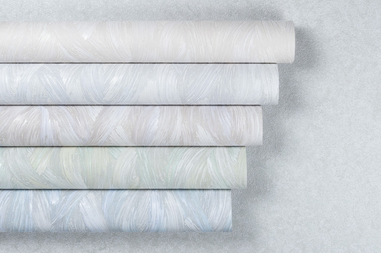Vinyl Foam wallpaper on non-woven base Vinil Aqua DHV-1595/5 Gray-Turquoise 10,05 x 1,06 m