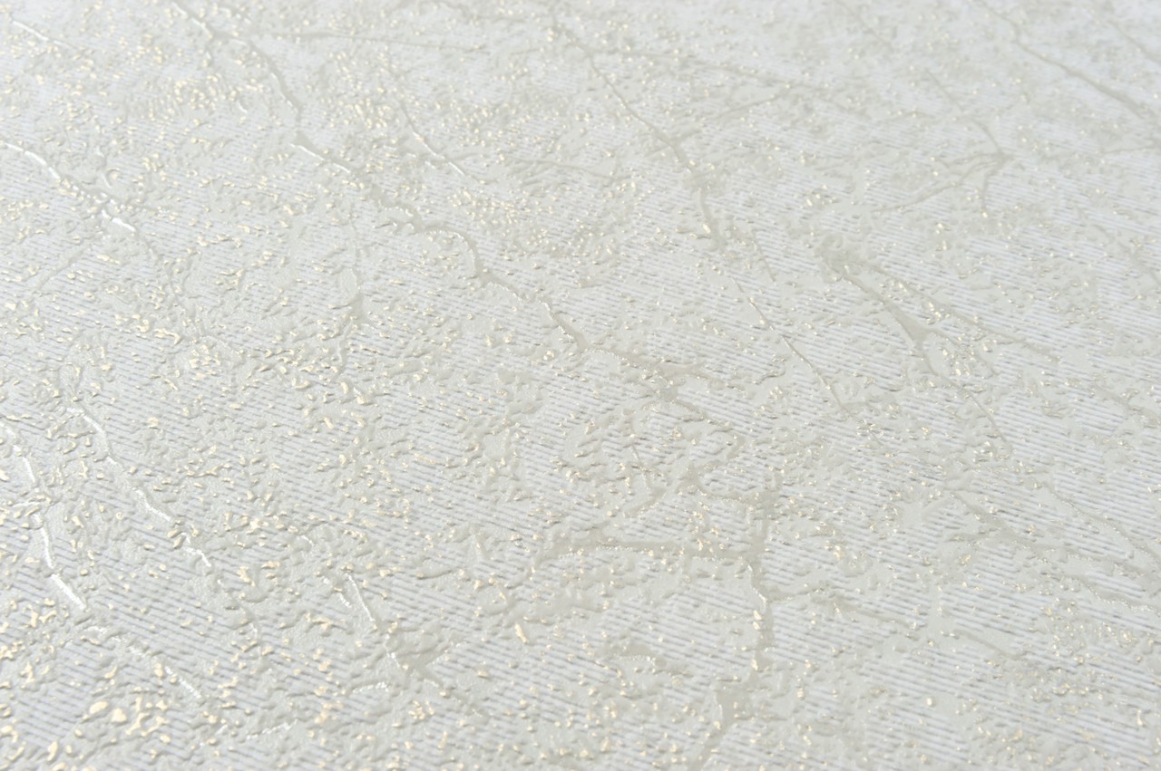 Vinyl Foam wallpaper on non-woven base Vinil Klein  DHS-1412/1 White-Golden-Pearl 10,05 x 1,06 m
