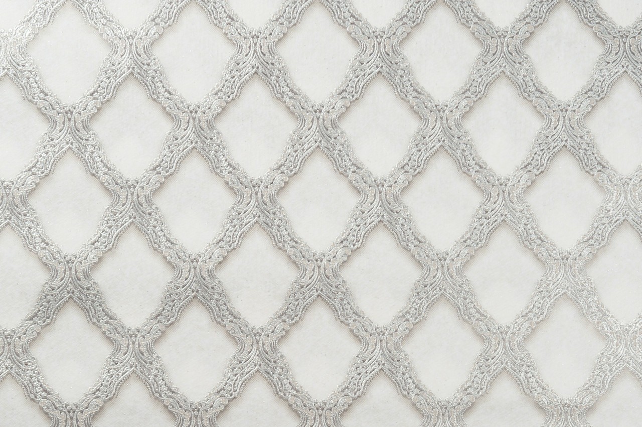 Vinyl Foam wallpaper on non-woven base Vinil CHARLOTTE KFV 3-1622 Light-Silver 10,05 x 0,53 m