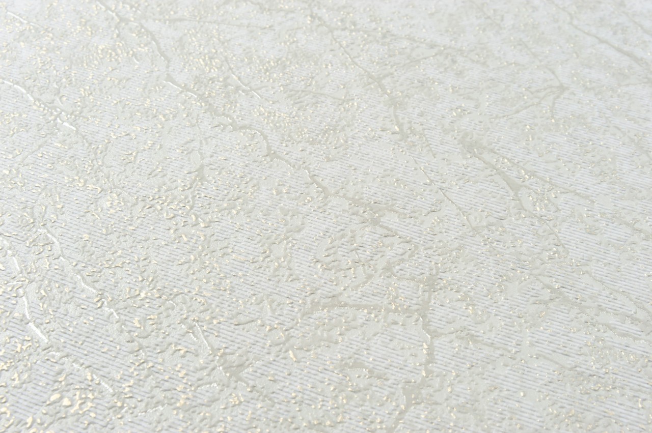 Vinyl Foam wallpaper on non-woven base Vinil Klein KFS 1-1524 White-Golden-Pearl 10,05 x 0,53 m