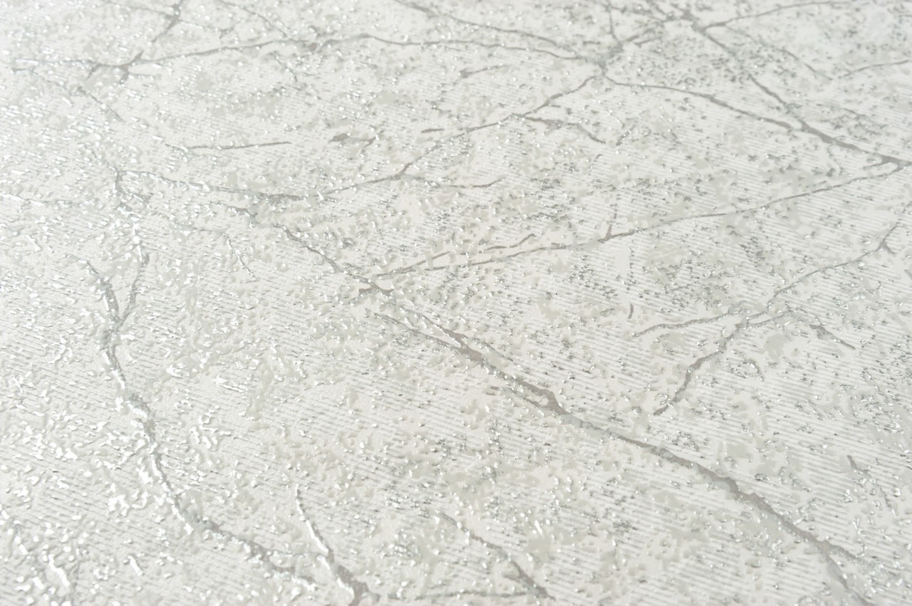 Vinyl Foam wallpaper on non-woven base Vinil Klein KFS 4-1524 Light-Gray-Silver 10,05 x 0,53 m