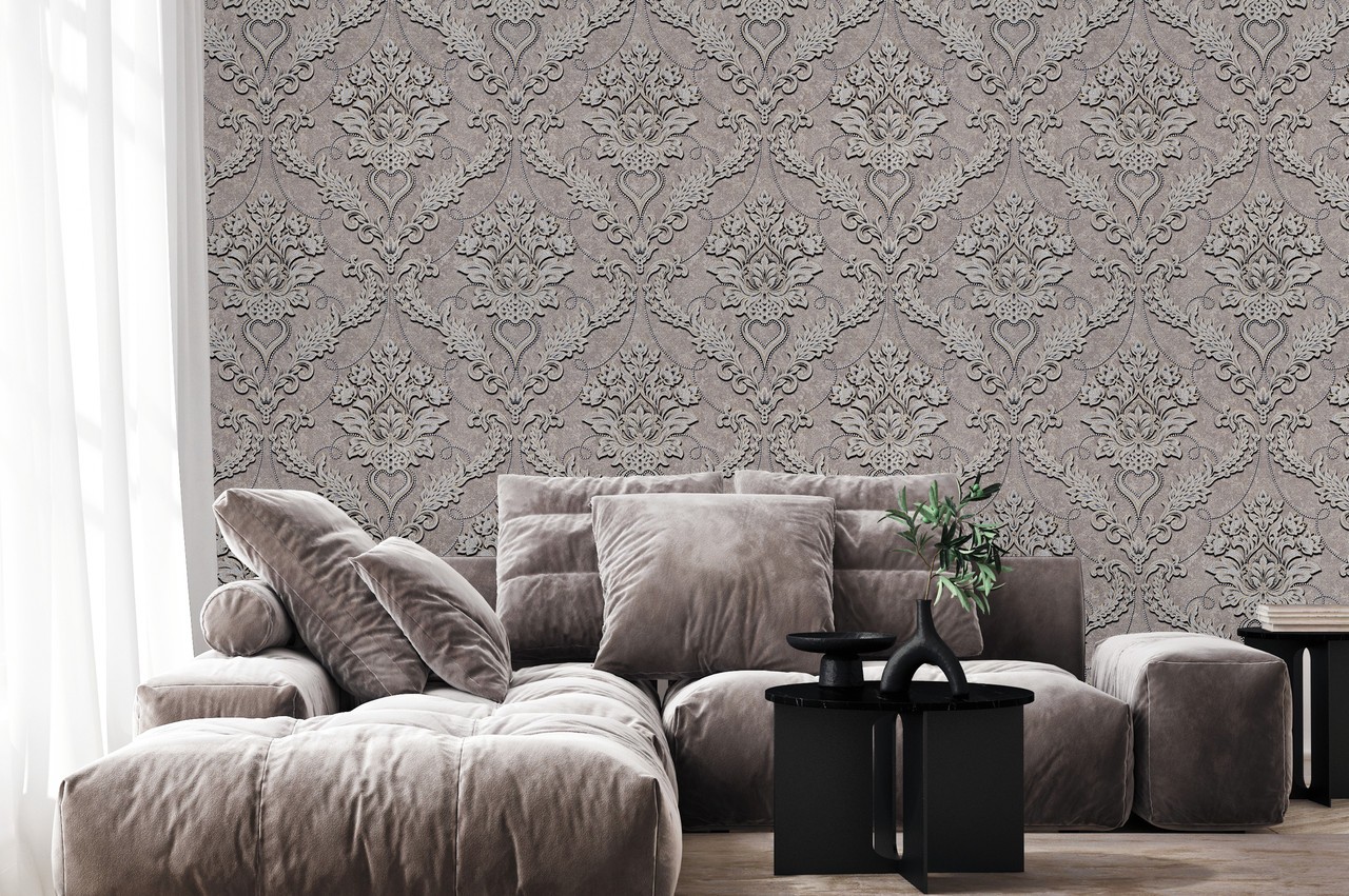 Vinyl Foam wallpaper on non-woven base Vinil Avery DHV-1593/5 Brown 10,05 x 1,06 m