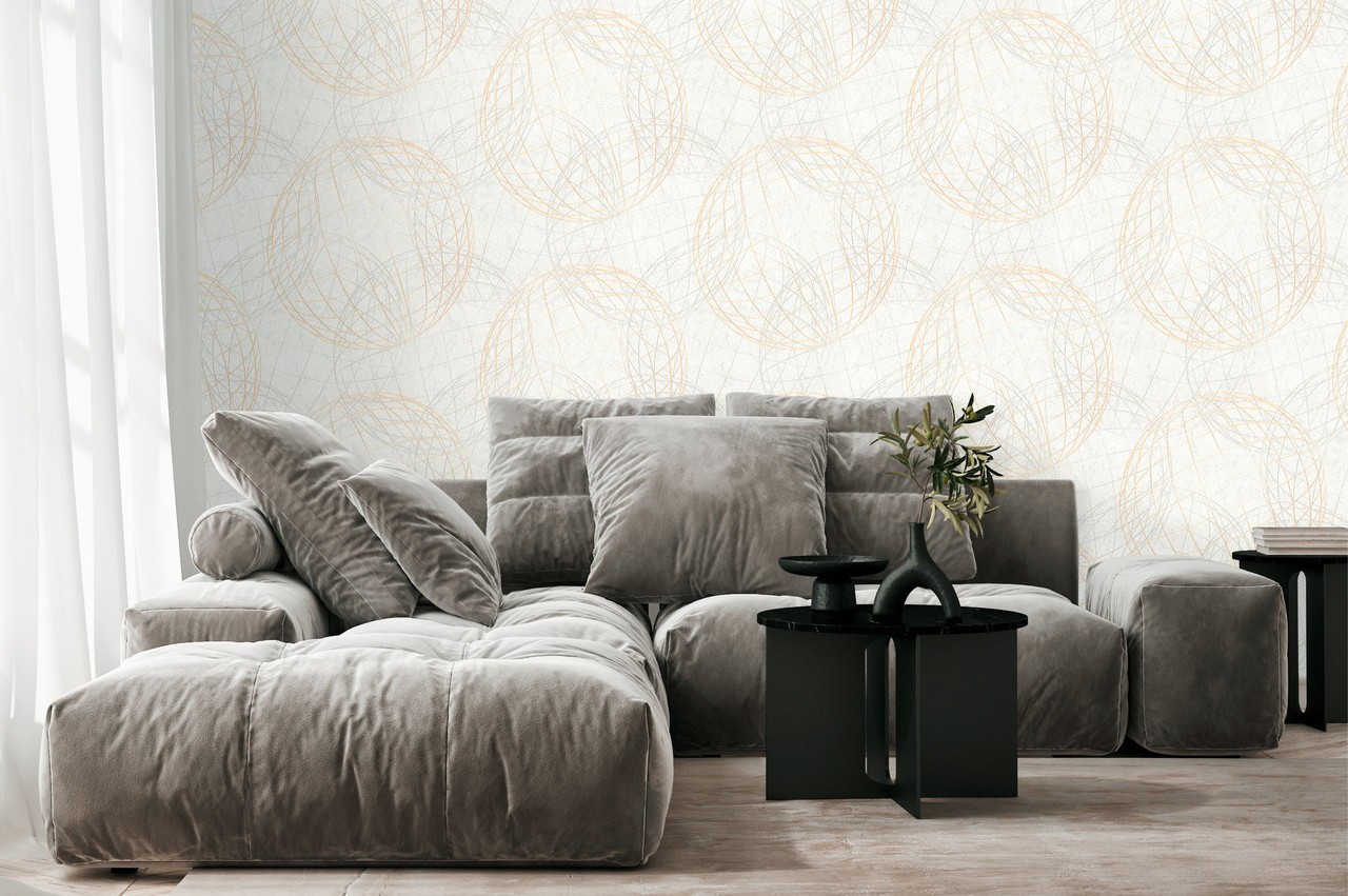 Vinyl Foam wallpaper on non-woven base Vinil Sphere  DHS-1584/1 Light-Gray 10,05 x 1,06 m