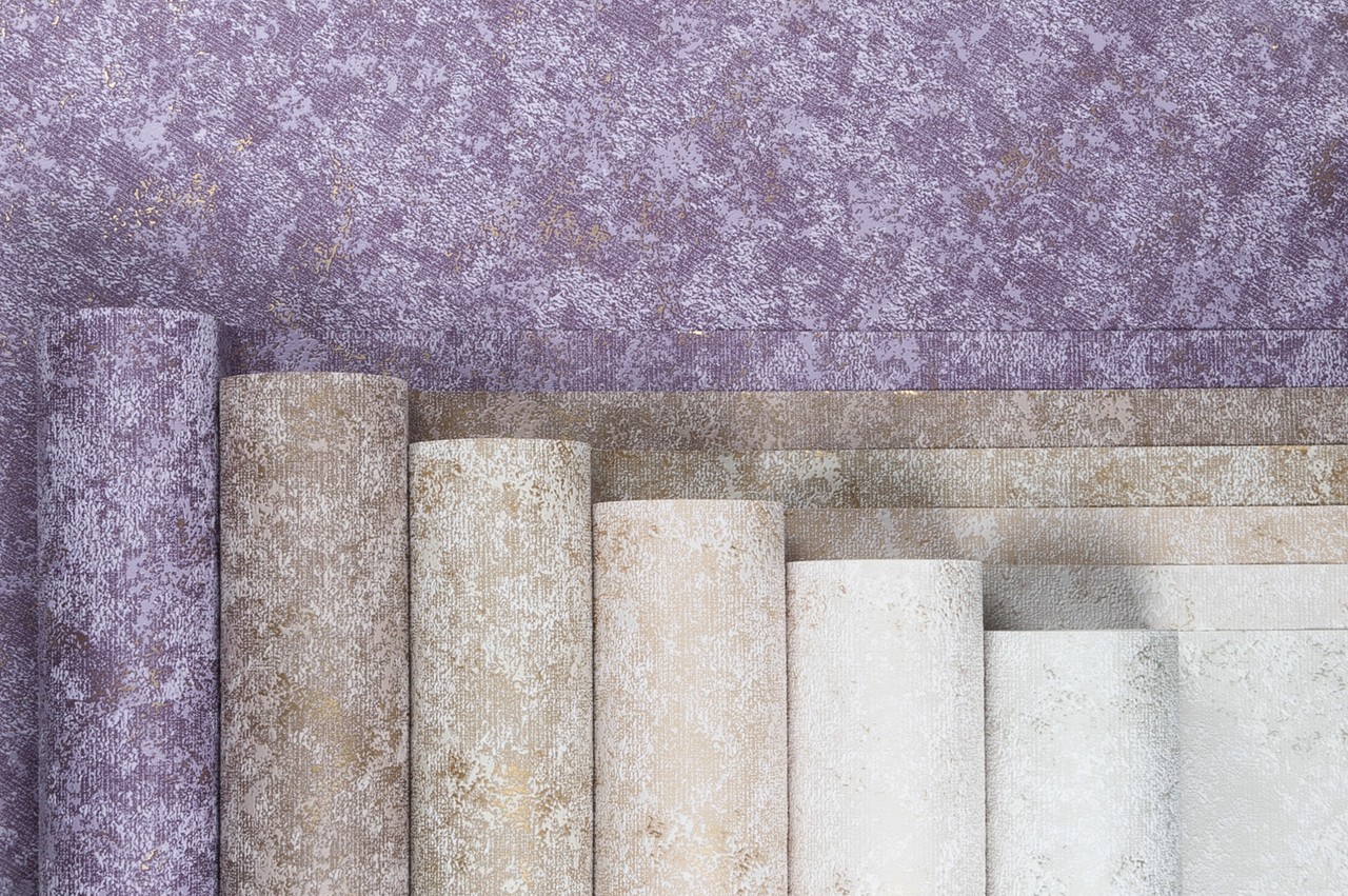 Vinyl Foam wallpaper on non-woven base Vinil Avery DHN-1500/6 Purple 10,05 x 1,06 m