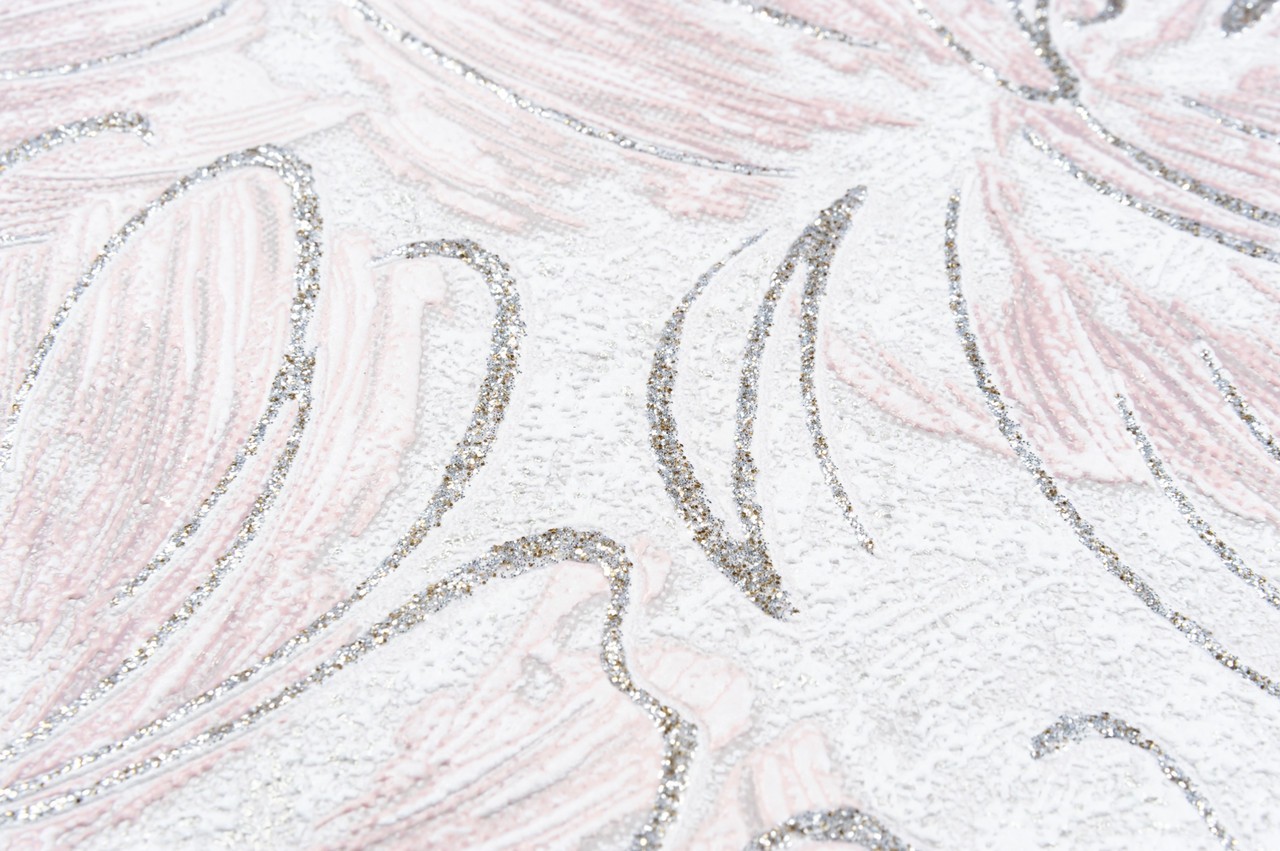 Vinyl Foam wallpaper on non-woven base Vinil Pure DHL-1652/1 Gray-Light Pink (1,06С…10,05 m)
