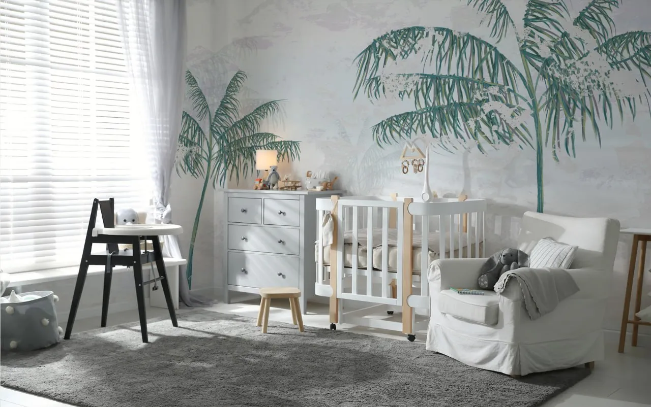 Waikiki Kids' Wallpaper – Serene Tropical Design for Children's Rooms